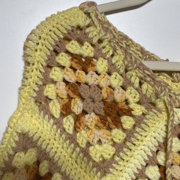 Vintage Handmade Bohemian Crochet Poncho Cape - Picture 6 of 8